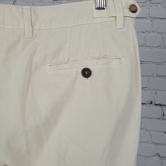 VTG Ermenegildo Zegna Ivory Cotton Pleated Chino Pants Italy Size 54 XL (35x31) - Picture 12 of 14